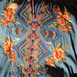 Johnny Was embroidered peasant top